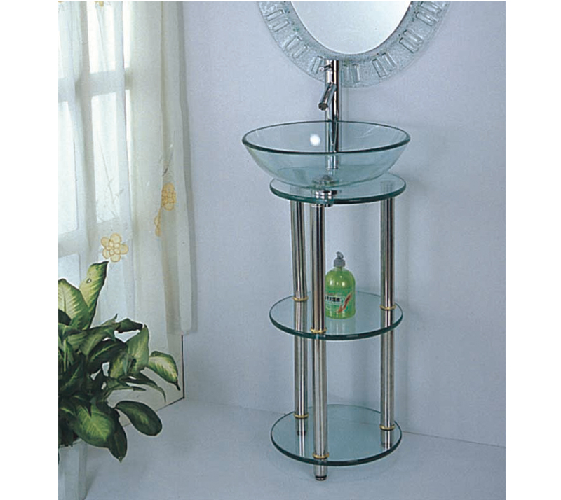 Glass Basin Bathroom Cabinet