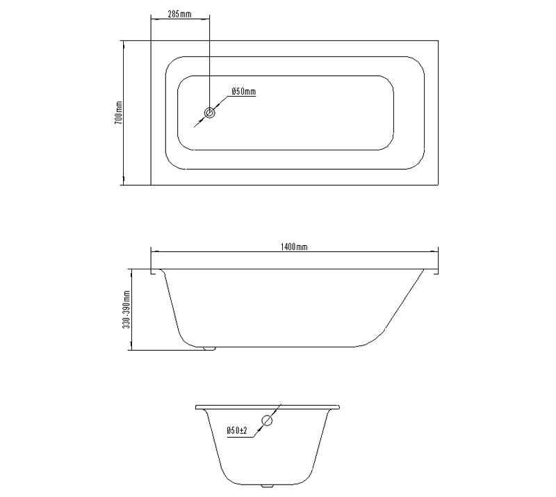 steel bathtub YX-1400