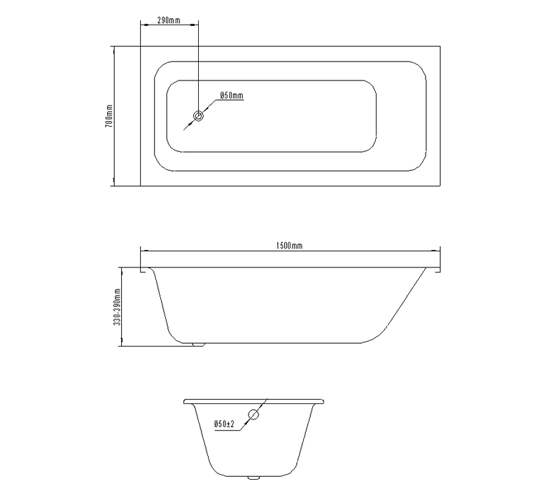 steel bathtub YX-1500
