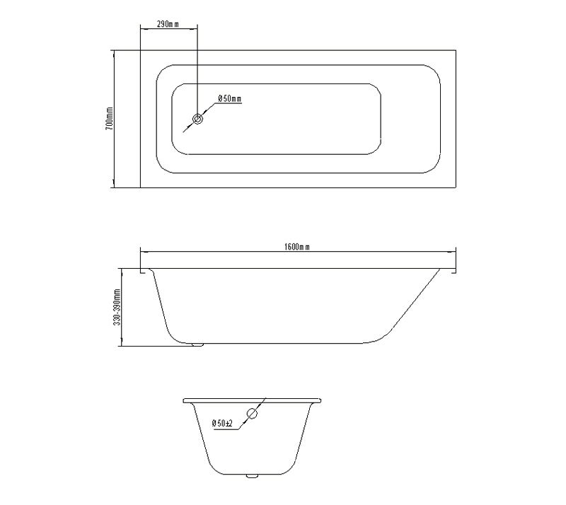 steel bathtub YX-1600
