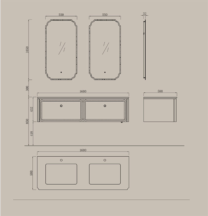 Bathroom Vanity YX51013-1600