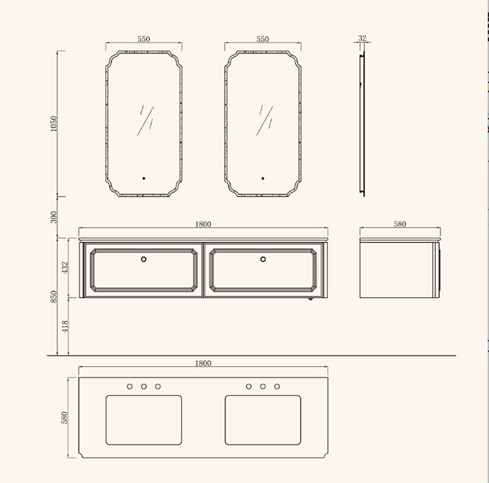 Bathroom Vanity YX51013-1800