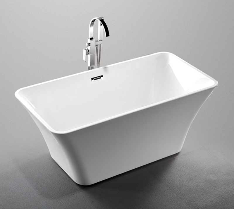 1 Person Square Freestanding Bathtub With Central Drain 1700 * 800 * 600mm YX-717BC