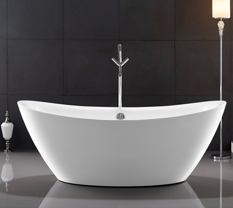 Traditional Large Oval Freestanding Tub Deep Soaking With Gloss Surface YX-723