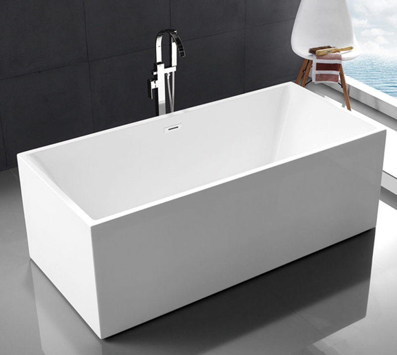 Seamless PMMA Acrylic Free Standing Bathtub Portable High Water Capacity YX-737B