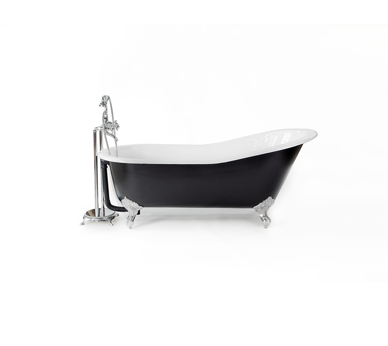 Flat rim slipper cast Iron bathtub YX-001