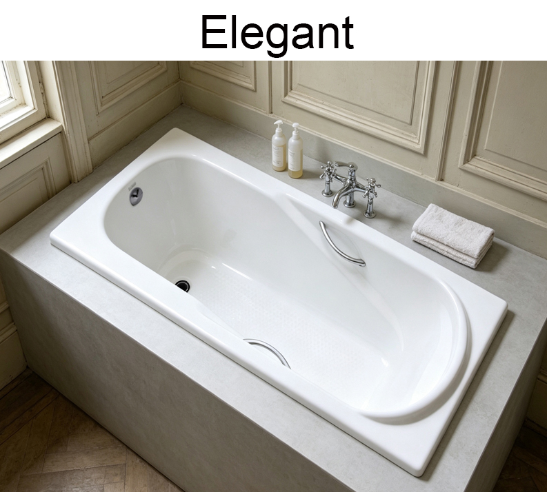 Elegant Casting pillow Built In Cast Iron Bathtub ZYA-19