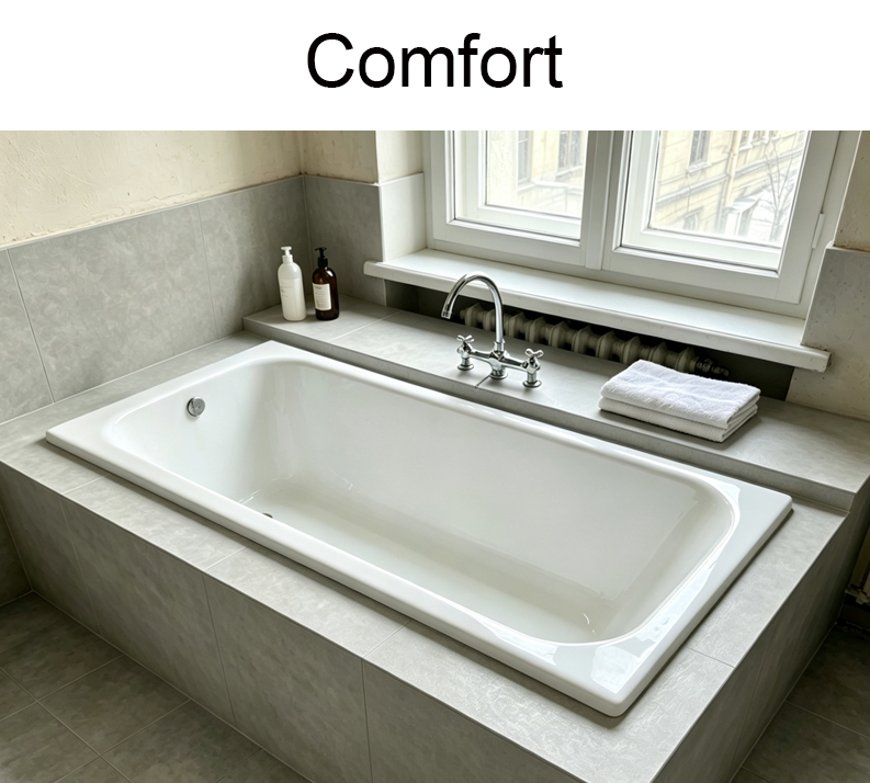 DEEP SIZE Drop In Cast Iron Bathtub ZYA-38
