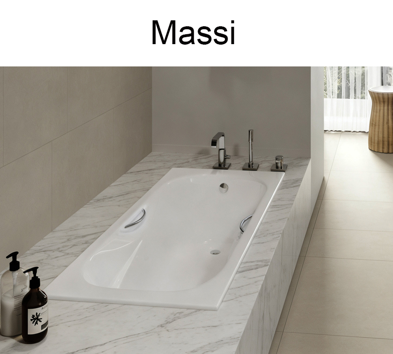 Massi Vacuum casting cast iron bathtub with handles